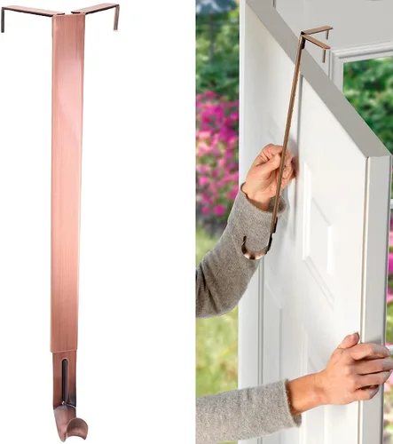 Vista 12 de Haute Decor Adapt - Colgador de corona ajustable, con ajuste de parte superior y longitud - Latón antiguo - Soporte para corona sobre la puerta que