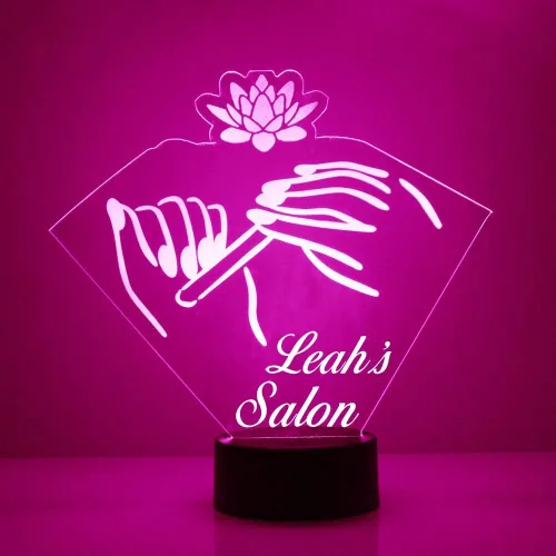 Vista 14 de Luz de noche personalizada para barbería con letrero LED de poste de barbero con mando a distancia, pantalla iluminada con nombre o imagen Peluquero