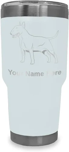 Vista 13 de LaserGram Vaso aislado al vacío de 20 onzas, perro Bull Terrier, grabado personalizado incluido (negro) Engraved Gift for Dog Lovers, Vacuum