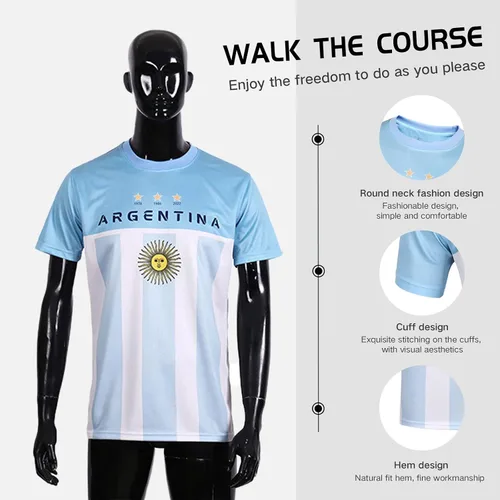 Vista 5 de DIBEI Camiseta de fútbol para fanáticos de la Copa del Mundo 2026, Argentina, Brasil, México y compatible con Estados Unidos