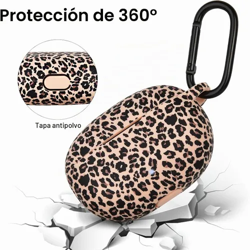 Vista 3 de Funda AIRSPO para Beats Studio Buds/Funda para Beats Studio Buds Plus 2021/2023 de silicona con estampado floral protector para auriculares Beats