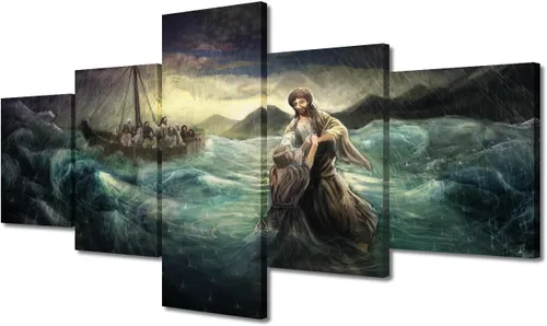 Vista 90 de TUMOVO Decoración de pared de iglesia cristiana de 3 paneles, imágenes de la resurrección de Jesús para sala de estar, dormitorio, cocina