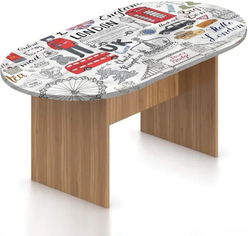 Vista 10 de Mantel ovalado ajustable para mesa de patio, con bordes elásticos de poliéster, diseño de conejitos y nubes Kawaii con bonitos estampado