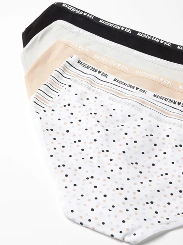 Vista 2 de Maidenform Bragas Hipster de algodón para niña, paquete de 5