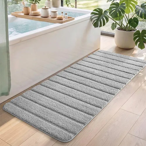 Vista 17 de DEXI Alfombras de baño de 30 x 17 pulgadas, lavables a máquina, antideslizantes, de microfibra suave, absorbente, de secado rápido, para suelo