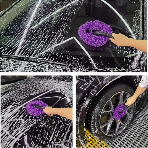 Vista 7 de Amiss Paquete de 2 mini cepillos de microfibra para salpicadero de automóvil, cepillo multifuncional de limpieza para automóvil, accesorios