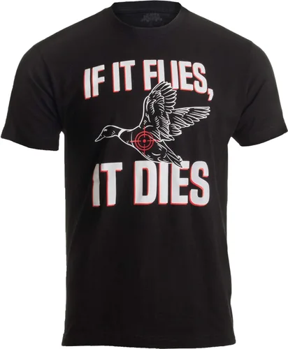 Vista 2 de If it Flies, it Dies Divertida camiseta de cazador de aves de pato ganso urogallo