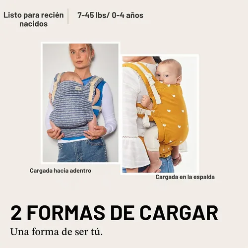 Vista 8 de Baby Tula Portabebés con panel de lino libre de crecimiento, ajustable, cómodo, portabebés de recién nacidos a niños pequeños - Ajuste ergonómico