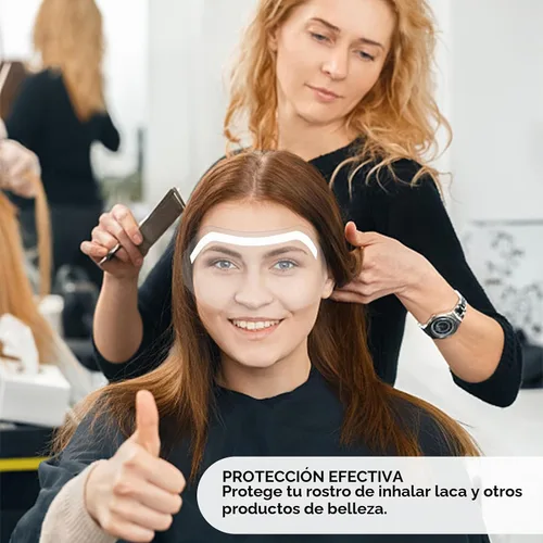 Vista 3 de 50 protectores faciales y desechables transparentes para ducha y cortes de 50 Pcs