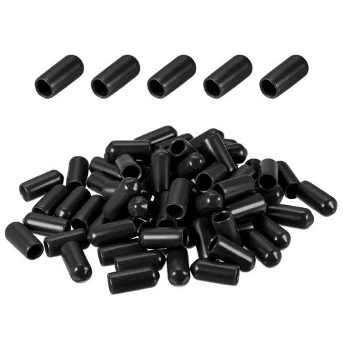 Vista 8 de DMiotech Paquete de 80 protectores de rosca de tornillo negros ID de 1/2 pulgadas (0.472 in), tapas de goma para pernos de tornillo, tuberías