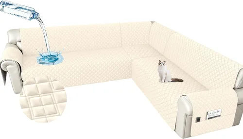 Vista 17 de Arfntevss Fundas impermeables para sofá modular en forma de L, lavable, de terciopelo, para sofá seccional, antideslizante, fundas de esquina