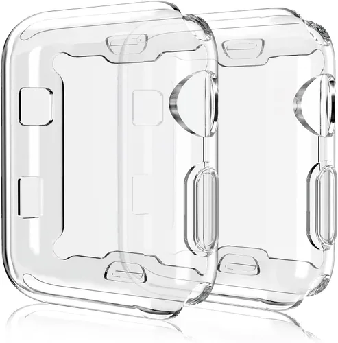 Vista 7 de Paquete de 2 fundas compatibles con Apple Watch de 1.496 pulgadas (1.496 in), protector de pantalla de poliuretano termoplástico (TPU), funda Negro