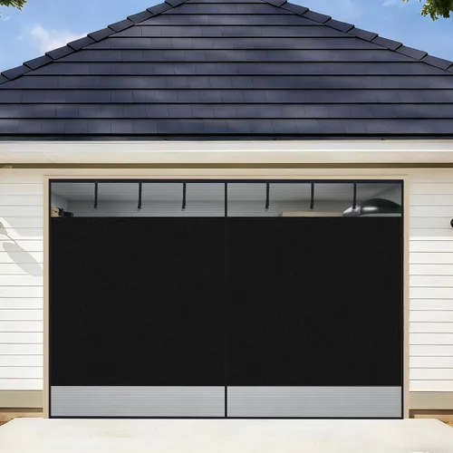 Vista 11 de HBlife Pantalla opaca de privacidad para puerta de garaje de 1 auto, 8 x 7 pies, malla magnética resistente para puerta de garaje, pantalla
