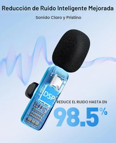 Vista 3 de MENERESAS Mini micrófono 3 en 1 para iPhone: Micrófonos Lavalier inalámbricos para iOS/Android/Cámara - Micrófono de solapa con reducción de ruido