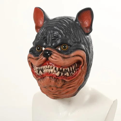Vista 7 de Máscara aterradora de Halloween para adultos, de látex de terror, máscara de demonio espeluznante para fiesta, disfraz de cosplay