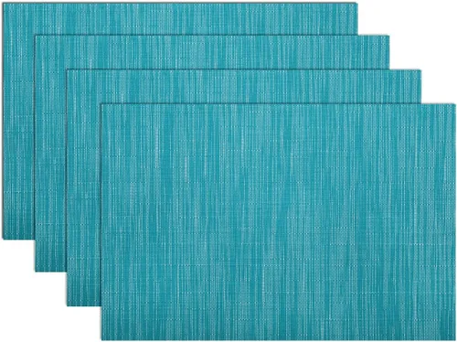 Vista 41 de SHACOS - Caminos de mesa de vinilo tejido, lavables, para uso en interiores o exteriores, fáciles de limpiar