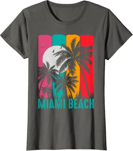 Vista 9 de Camiseta Miami Beach, Negro, S