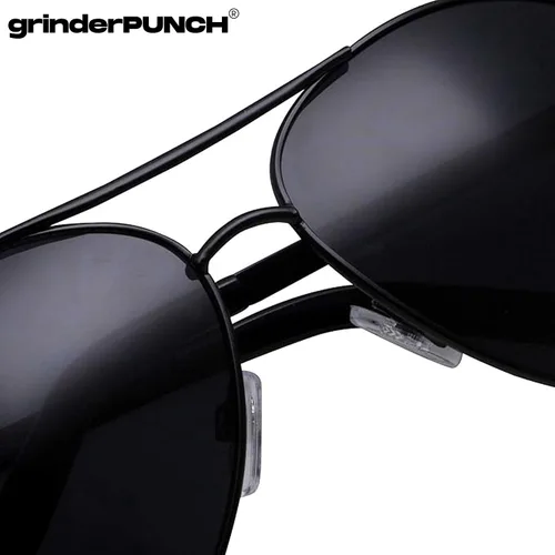 Vista 4 de grinderPUNCH - Gafas de sol de aviador extra grandes de marco ancho XL de gran tamaño de 5.827 in