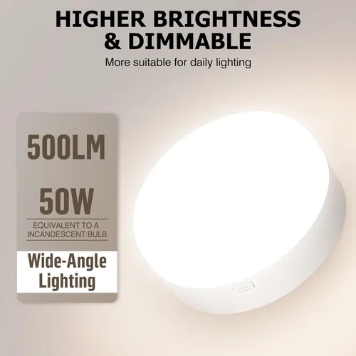 Vista 2 de Juego de 2 apliques de pared a pilas, 5000 mAh, lámpara de pared recargable de alto brillo, 3 luces de pared RGB de temperatura de color con control