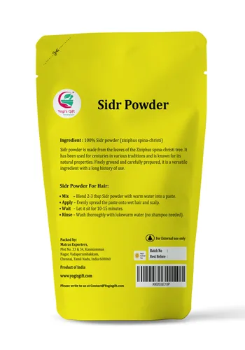 Vista 2 de Yogi's Gift Sidr Leaf Powder Limpiador y acondicionador de hierbas naturales cultivadas orgánicamente Rejuvenece los folículos pilosos (10 onzas)