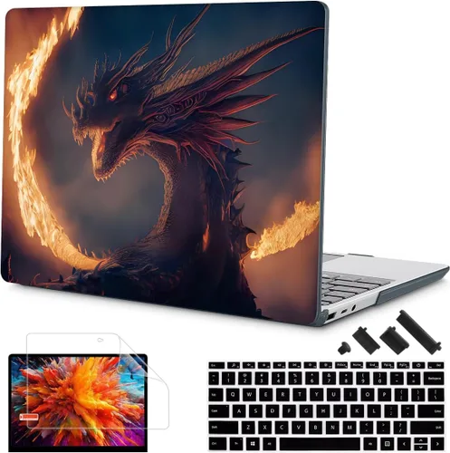 Vista 10 de Tuiklol Funda para portátil Microsoft Surface Go 3/2 / 1 de 12.4 pulgadas, carcasa rígida de plástico con protector de pantalla y cubierta Keyborad