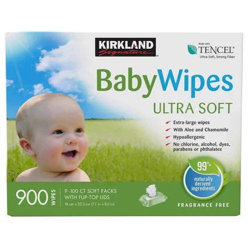 Vista 3 de Kirkland Signature Toallitas para bebé, ultra suaves, sin perfume, 100 toallitas