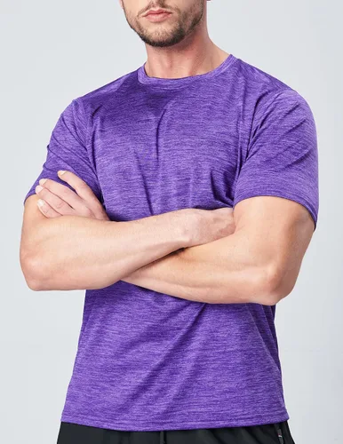 Vista 7 de Paquete de 5 camisetas de manga corta, con cuello redondo y de secado rápido para hombre, camisetas deportivas para correr, entrenar o ir al gimnasio