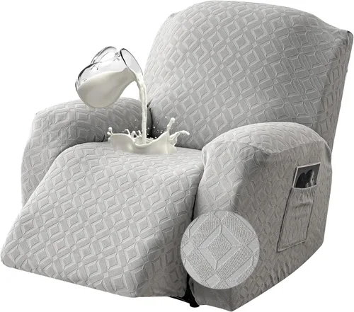 Vista 45 de Gennia Funda Impermeable para Silla Reclinable, Fundas Elásticas para Sofá Reclinable con Bolsillos, Fundas Lavables para Silla Reclinable Lazy Boy
