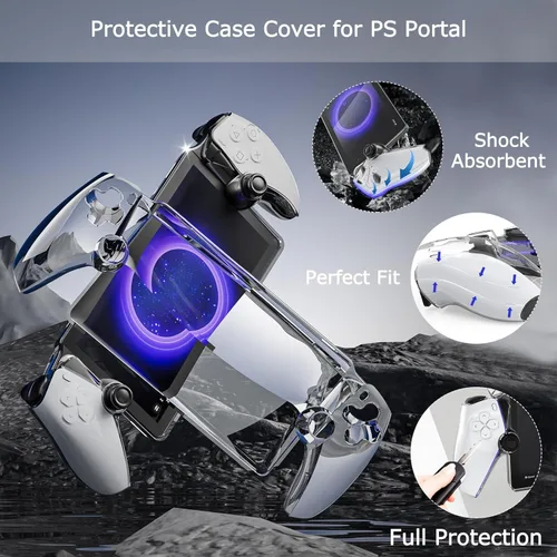 Vista 3 de AriKroii 4 in 1 Accessoris Set Bundle Compatible with Playstation Portal,for PS Portal Case & Hard PC Clear Cover Skins Set with Screen Protector,2