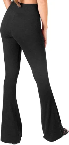 Vista 3 de SATINA - Pantalones palazzo para mujer leggings acampanados supersuaves con cintura alta 16