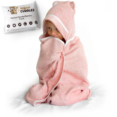 Vista 12 de Toallas prémium con capucha para niños pequeños, toalla de baño de rayón extra suave de bambú (beige)