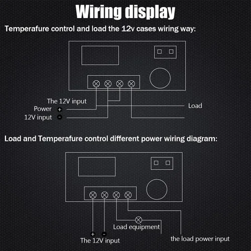 Vista 5 de Twidec Controlador de temperatura /DC 12V programable -50 a 230.0 °F (-58 a 230 °F) Pantalla LED rojo/azul Monitor Módulo de control de termostato