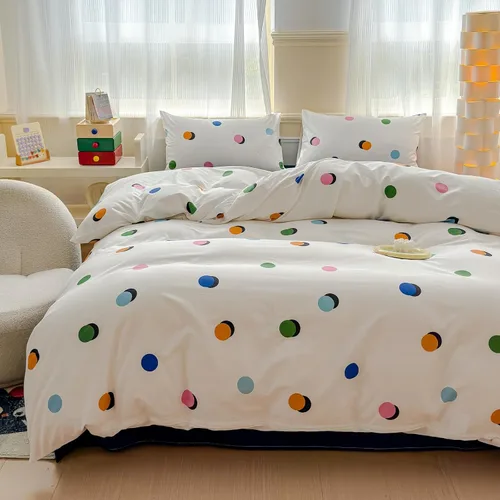 Vista 14 de LIWHENHAO Juego de funda de edredón a rayas arcoíris tamaño individual 100% algodón ropa de cama colorida azul rojo negro rayas de grafiti sobre
