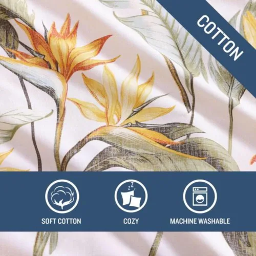 Vista 9 de Tommy Bahama - Juego de funda de edredón tamaño King, ropa de cama de algodón con fundas a juego y cierre de botón, juego de ropa de cama súper