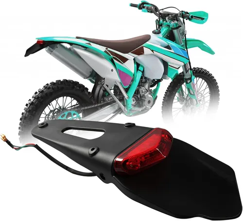 Vista 11 de DREAMIZER Guardabarros trasero negro ahumado 12V LED luz trasera lámpara de freno para motocicleta todoterreno Motocross Dirt Bike
