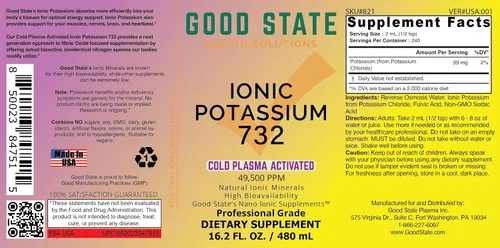 Vista 4 de Potasio iónico líquido activado por plasma frío 732 99 mg por porción 240 porciones