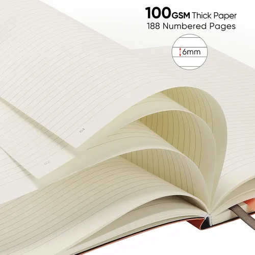 Vista 2 de Diarios de negocios, paquete de 2 cuadernos B5 de rayas universitarias de tapa suave grande con papel rayado grueso de 100gsm, 376 páginas