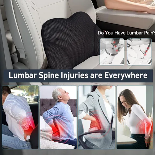 Vista 8 de SPRFUFLY Realmente Increíble Almohada de Soporte Lumbar para Asiento de Automóvil - Espuma Viscoelástica Pura con Funda Extraíble Transpirable