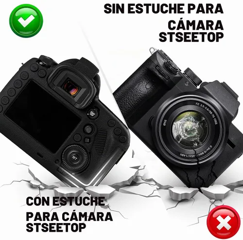 Vista 4 de Funda para cámara Canon 5D Mark IV 5D IV 5D4 - Funda protectora de silicona para DSLR, jaula desmontable, a prueba de golpes, a prueba de polvo Negro