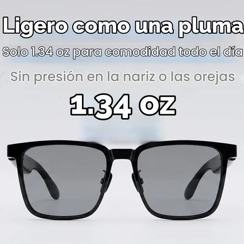 Vista 3 de Lentes inteligentes con altavoces Bluetooth, gafas de audio de oído abierto con clip magnético polarizado, bloqueo de luz azul, IPX56 impermeable