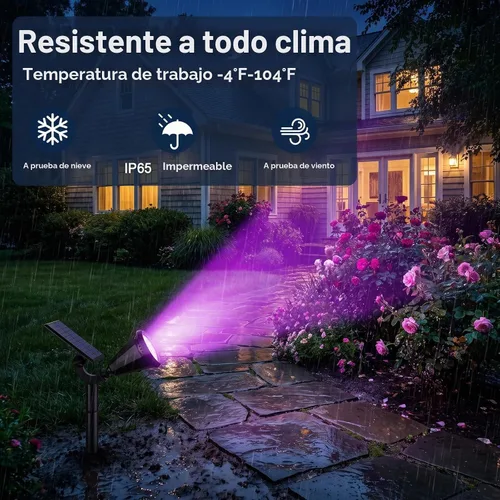 Vista 6 de WELALO Solar Lights Outdoor Waterproof Flag Spotlights 10 Pack (Colored)