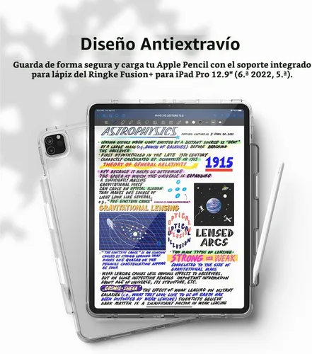 Vista 8 de Ringke Fusion Plus [Funda + soporte para lápices] compatible con iPad Pro 12.9 (6ª generación 2022, 5ª generación 2021), parte trasera dura