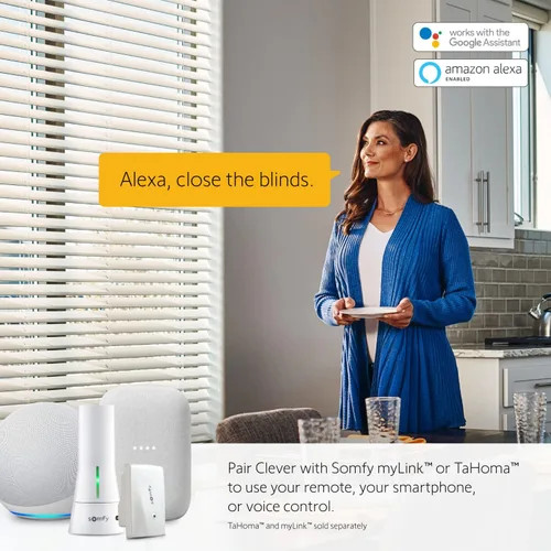 Vista 5 de Somfy Clever - Kit de motor de persiana inclinable, se adapta a tus persianas horizontales de 2 pulgadas, persianas inteligentes para seguridad