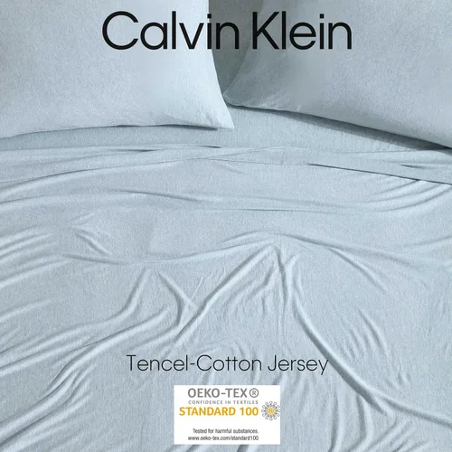 Vista 6 de Calvin Klein - Juego de sábanas de tamaño individual, ropa de cama de mezcla de algodón naturalmente suave - Sábanas con funda de almohada a juego