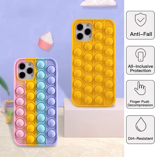 Vista 6 de Funda de teléfono para Samsung Galaxy Note 9 10 20 S9 10 20 21 Ultra Push Sensory Bubble Silicone Soft Shell Protector Roedor Pioneer Phone