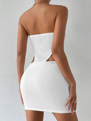 Vista 5 de SHENHE Mini vestido de ganchillo para mujer, vestido ajustado sin mangas, tubo ajustado Y2K, vestido de fiesta y club