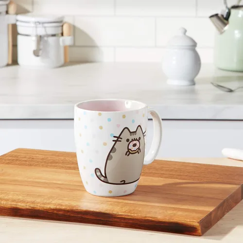Vista 5 de Pusheen by Our Name is Mud "Donut" - Taza de café de cerámica, rosa, 12 onzas
