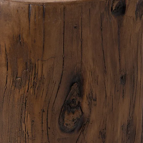 Vista 8 de HOMPUS Mesa auxiliar de hormigón para exteriores, mesa redonda moderna de tocón de árbol Taburete de jardín con extremo de madera sintética