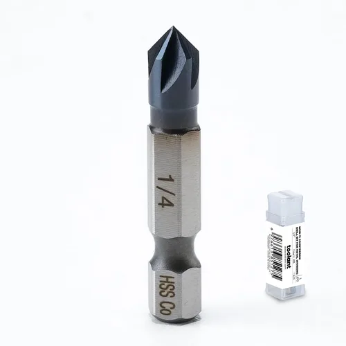 Vista 8 de toolant Broca Avellanadora de Cobalto Noir-Ti de 1/2" (Pro), Recubierta con Nitruro de Aluminio y Titanio con Vástago Hexagonal de Cambio Rápido