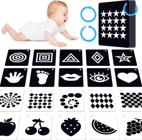 Vista 9 de 110 PCS Tarjetas de Aprendizaje Temprano, Tarjetas de Doble Cara - Alfabeto, Números, Alimentos, Animales, Formas, Colores, Objetos del Hogar con 4